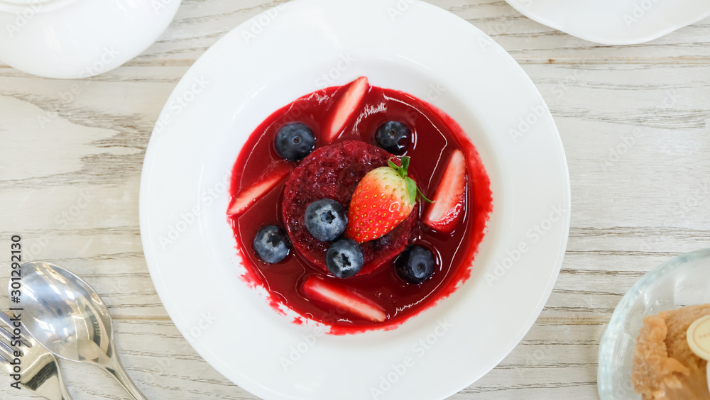 Summer pudding with berries and sauce Summer pudding with berries and sauce