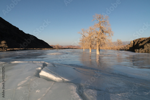 Frozen Lake Khubsugul in mongolia