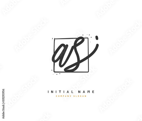 A S AS Beauty vector initial logo, handwriting logo of initial signature, wedding, fashion, jewerly, boutique, floral and botanical with creative template for any company or business.