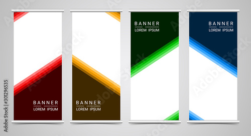 Abstract corporate business roll up template, vector illustration