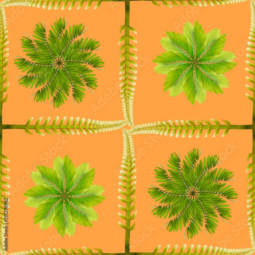 tropical exotic plant leaf,seamless background for textile and fabric design