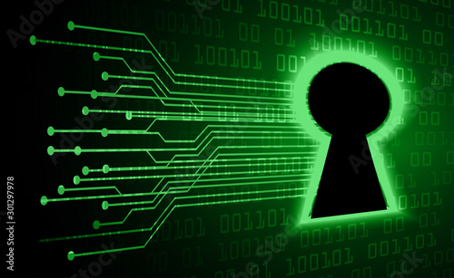 Closed Padlock on digital background, cyber security