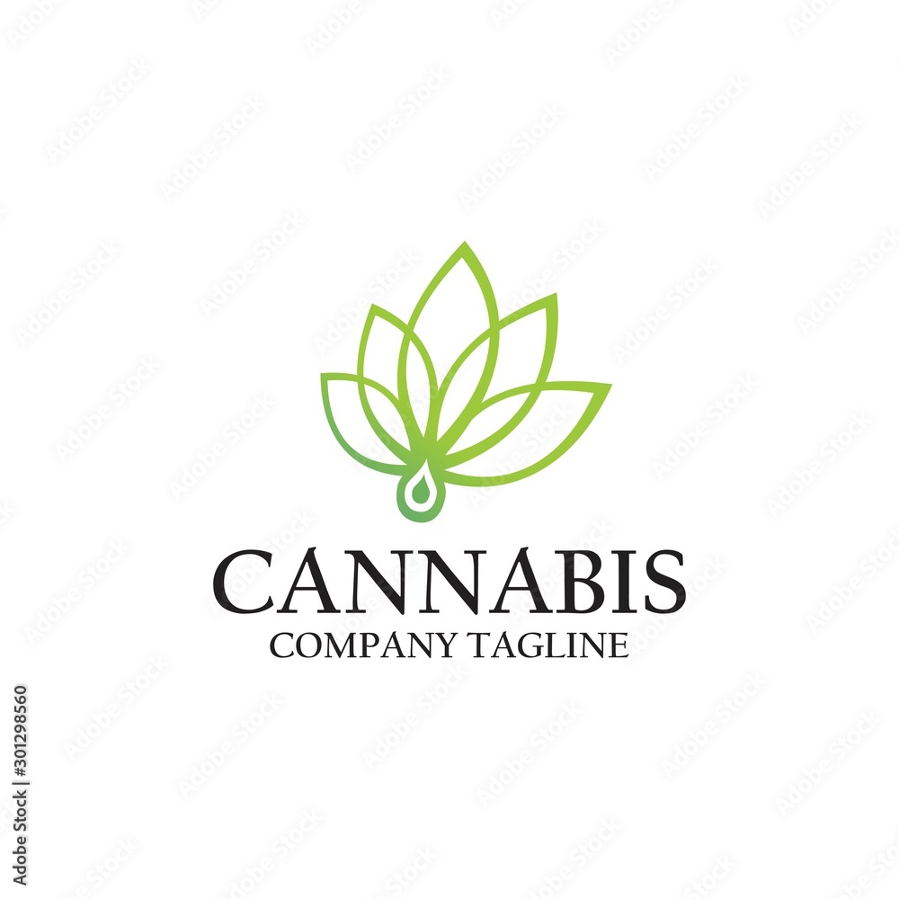 Cannabis Oil Hemp Logo minimalist