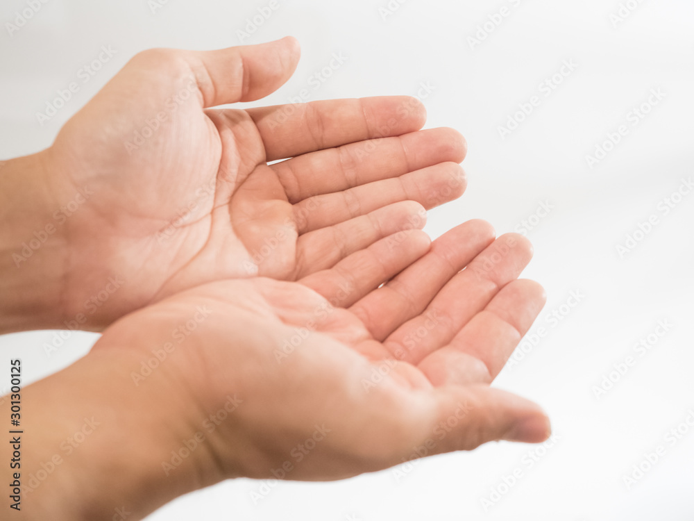 Isolated Praying Hands. Hand making of the Muslims and the blessing of Christians.Isolated white for background Isolated Praying Hands. Hand making of the Muslims and the blessing of Christians.Isolated white for background