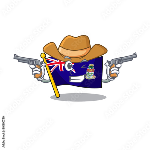 flag cayman cowboy islands on the mascot