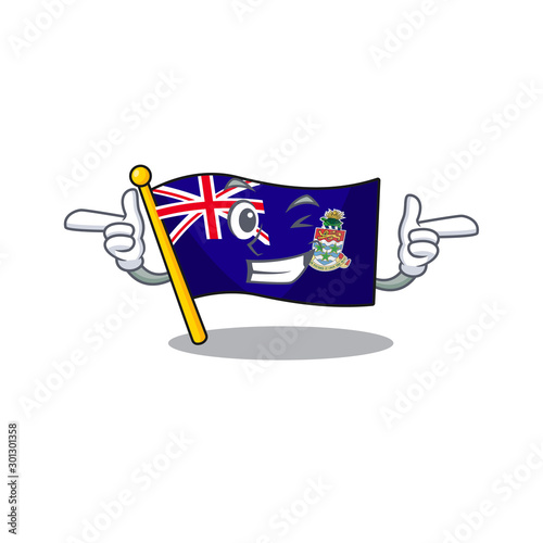 flag cayman islands isolated wink with cartoon