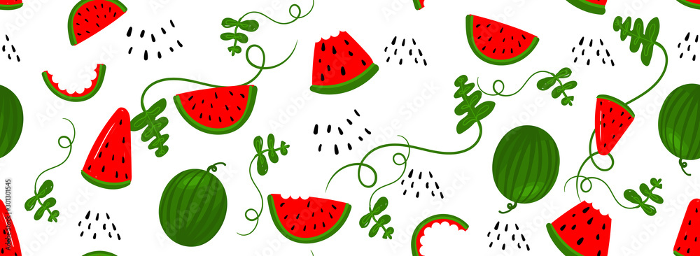 Seamless pattern bright light pattern with Watermelon, watermelon ...