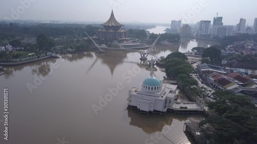 Kuching, Sarawak / Malaysia - November 8 2019: The buildings, landmarks and scenery of Kuching city, capital of Sarawak, Borneo island. Showing the famous landmarks in the Kuching city  photo