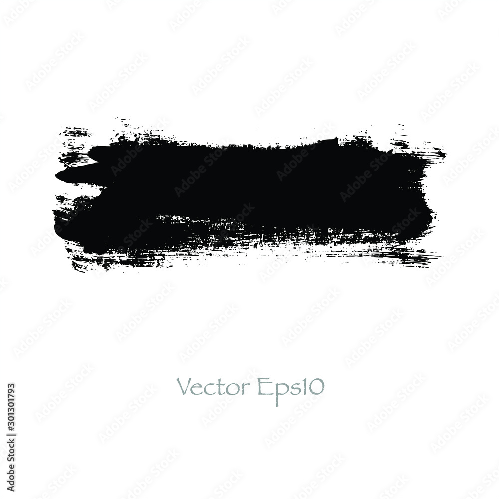 stroke color black background.Vector paint watercolor.
