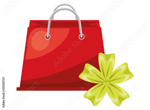 shopping bag paper with ribbon bow marketing