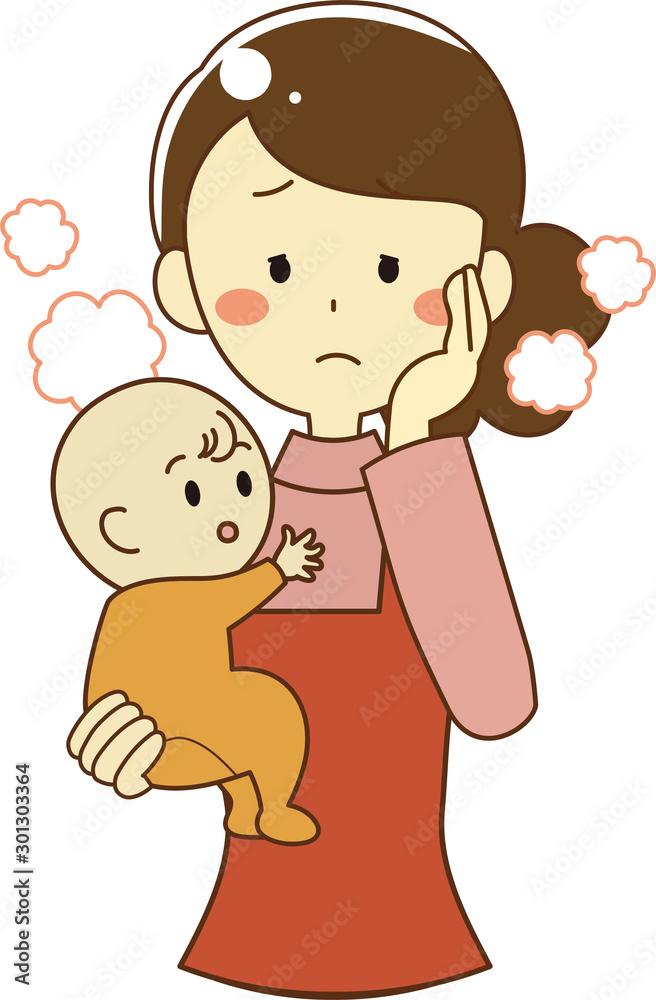 Baby and mom illustration