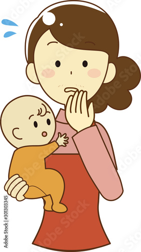 Baby and mom illustration