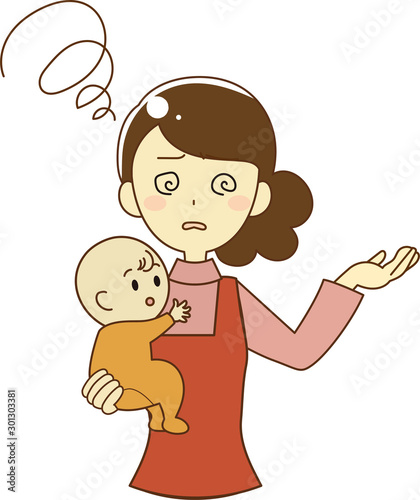 Baby and mom illustration