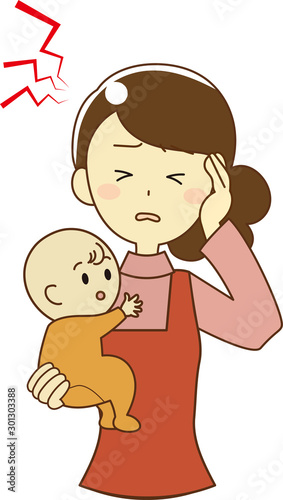 Baby and mom illustration