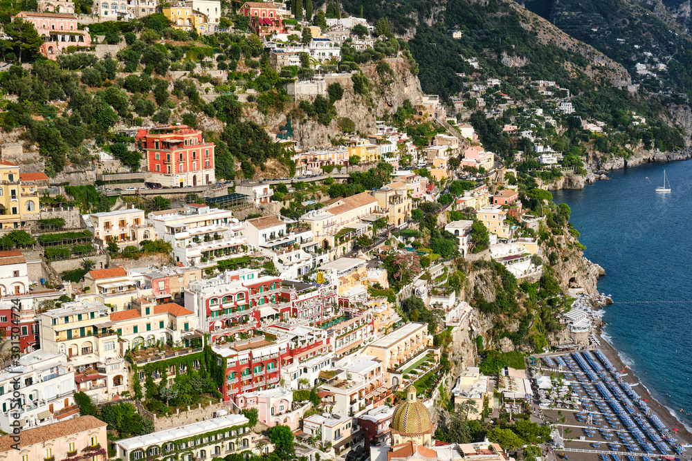 The beautiful village of Positano on the Italian Amalfi Coast