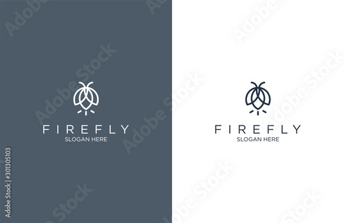 Awesome outline firefly logo design
