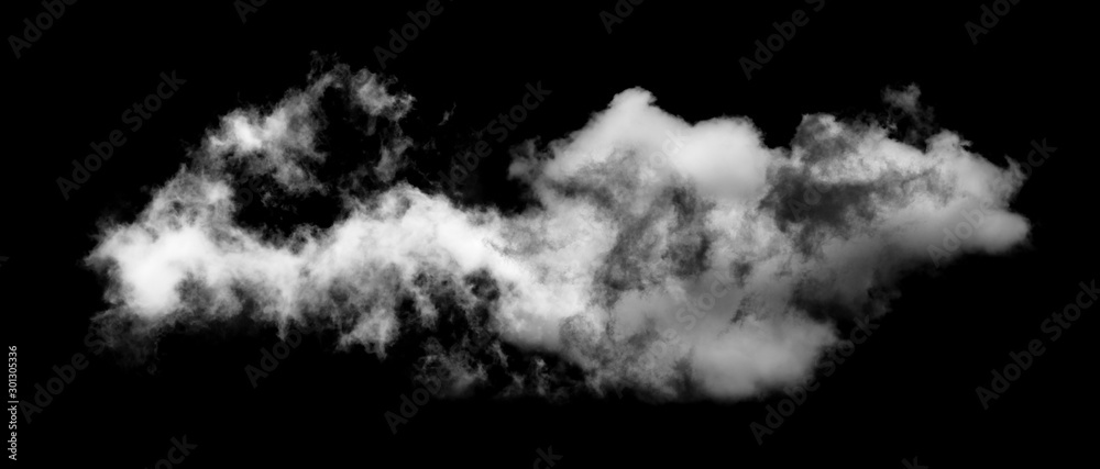 White cloud isolated on black background,Textured smoke,brush effect White cloud isolated on black background,Textured smoke,brush effect