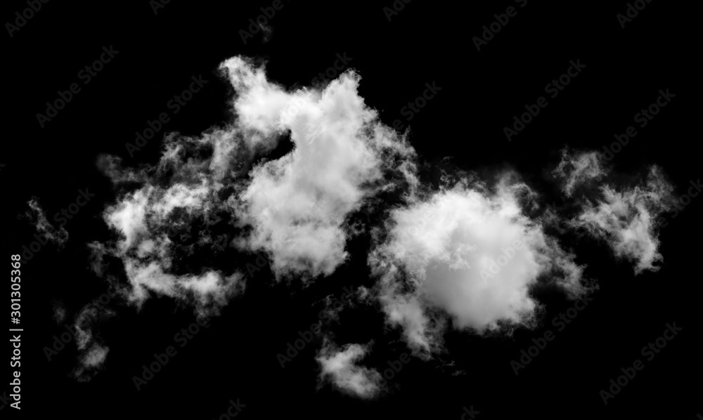 White cloud isolated on black background,Textured smoke,brush effect White cloud isolated on black background,Textured smoke,brush effect