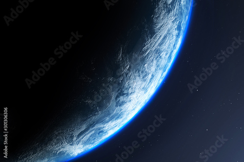 Earth planet with viewed from space , 3d render of planet Earth, elements of this image provided by NASA