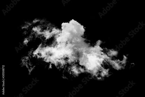 White cloud isolated on black background,Textured smoke,brush effect © sirawut