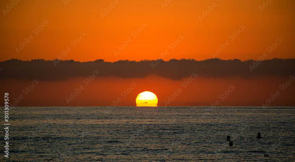 Sun Rising from The Sea in Spain