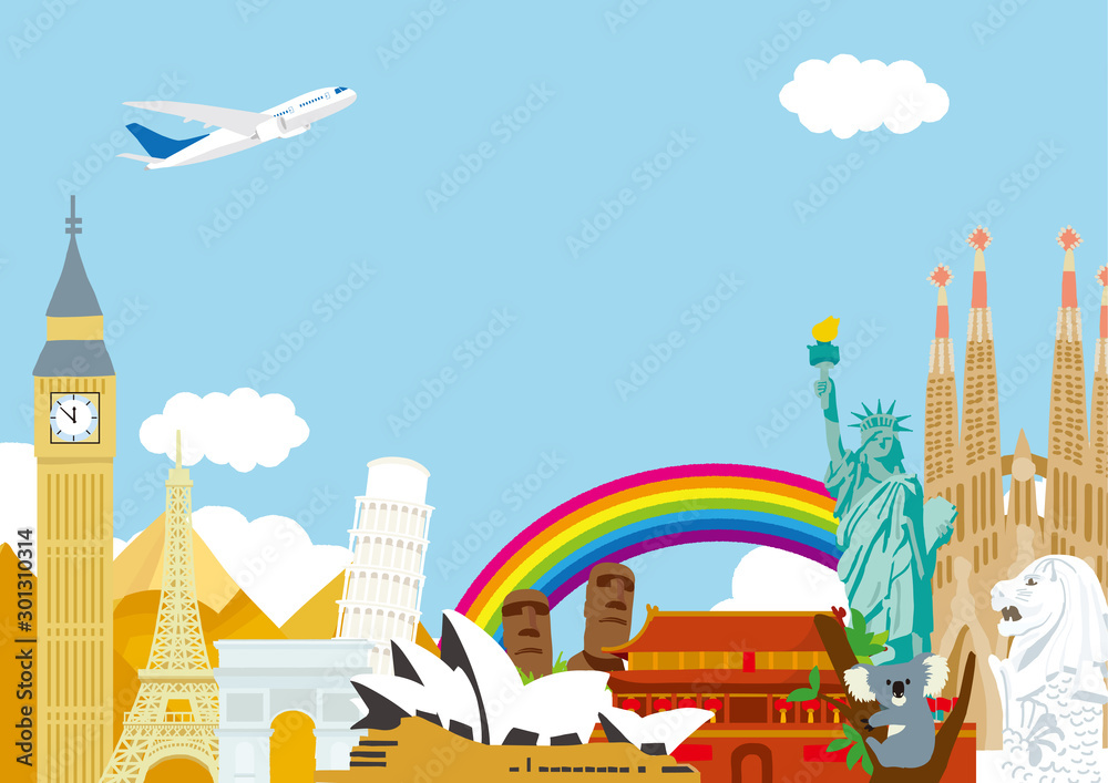 世界のイメージ 旅行イラスト Vector De Stock Adobe Stock