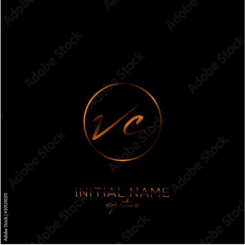 VC Initial handwriting logo vector