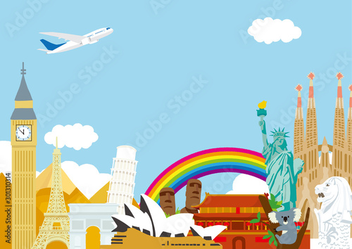 世界のイメージ　旅行イラスト