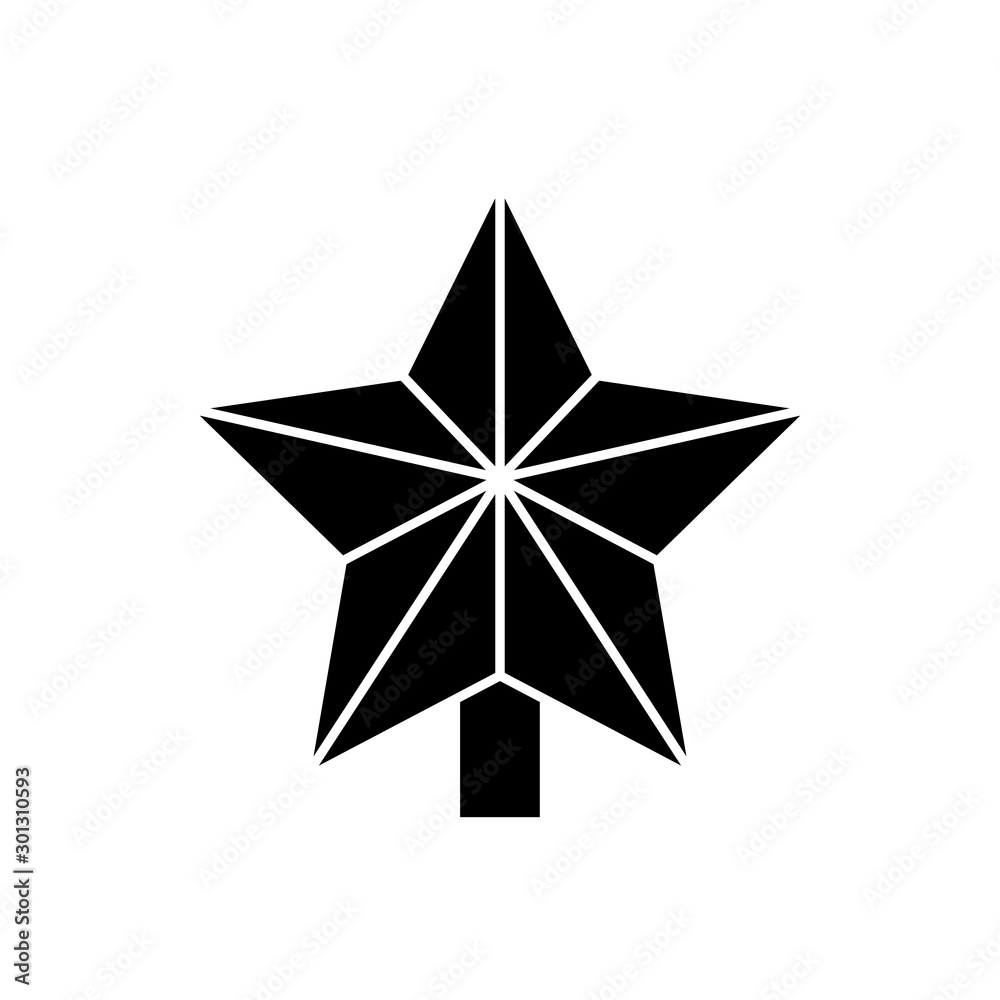 silhouette of star decoration christmas isolated icon vector illustration design