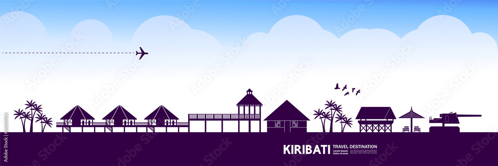 Kiribati travel destination grand vector illustration.