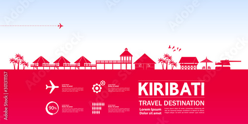 Kiribati travel destination grand vector illustration.