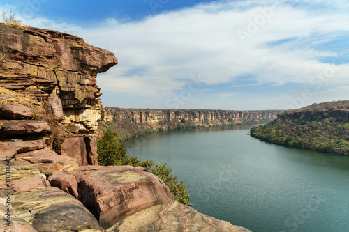 View of Chambal valley river near Garadia Mahadev temple. Kota. India photo