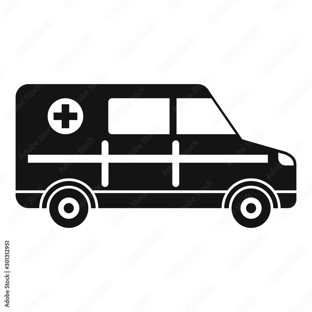 Hospital ambulance icon. Simple illustration of hospital ambulance vector icon for web design isolated on white background