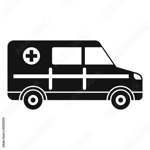 Hospital ambulance icon. Simple illustration of hospital ambulance vector icon for web design isolated on white background