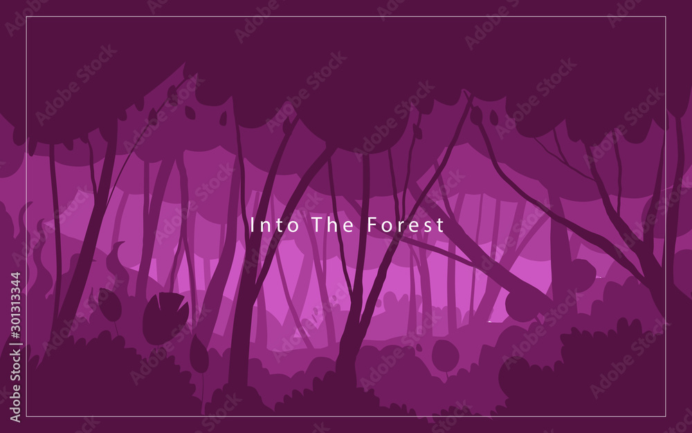 silhouette forest abstract background.Nature and environment conservation concept flat design.Vector illustration.