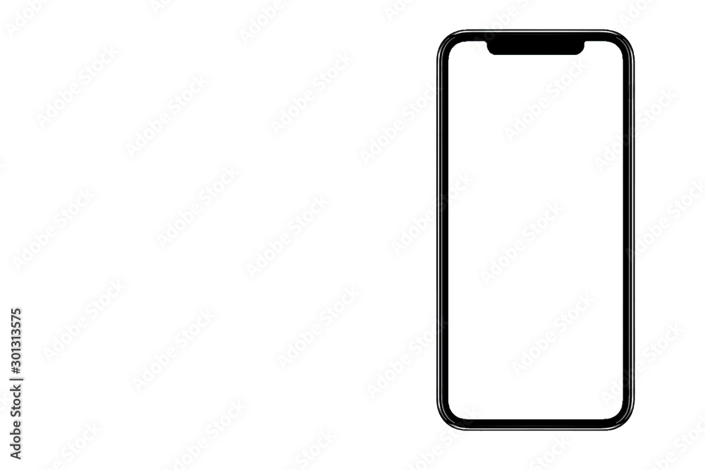 Smartphone similar to iphone xs max with blank white screen for Infographic Global Business Marketing Plan , mockup model similar to iPhonex isolated Background of ai digital investment economy. HD