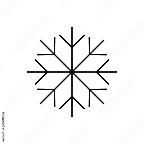 snowflake christmas decoration line style vector illustration design