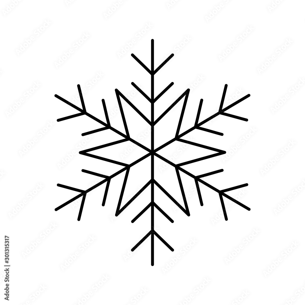 Fototapeta premium snowflake christmas decoration line style vector illustration design