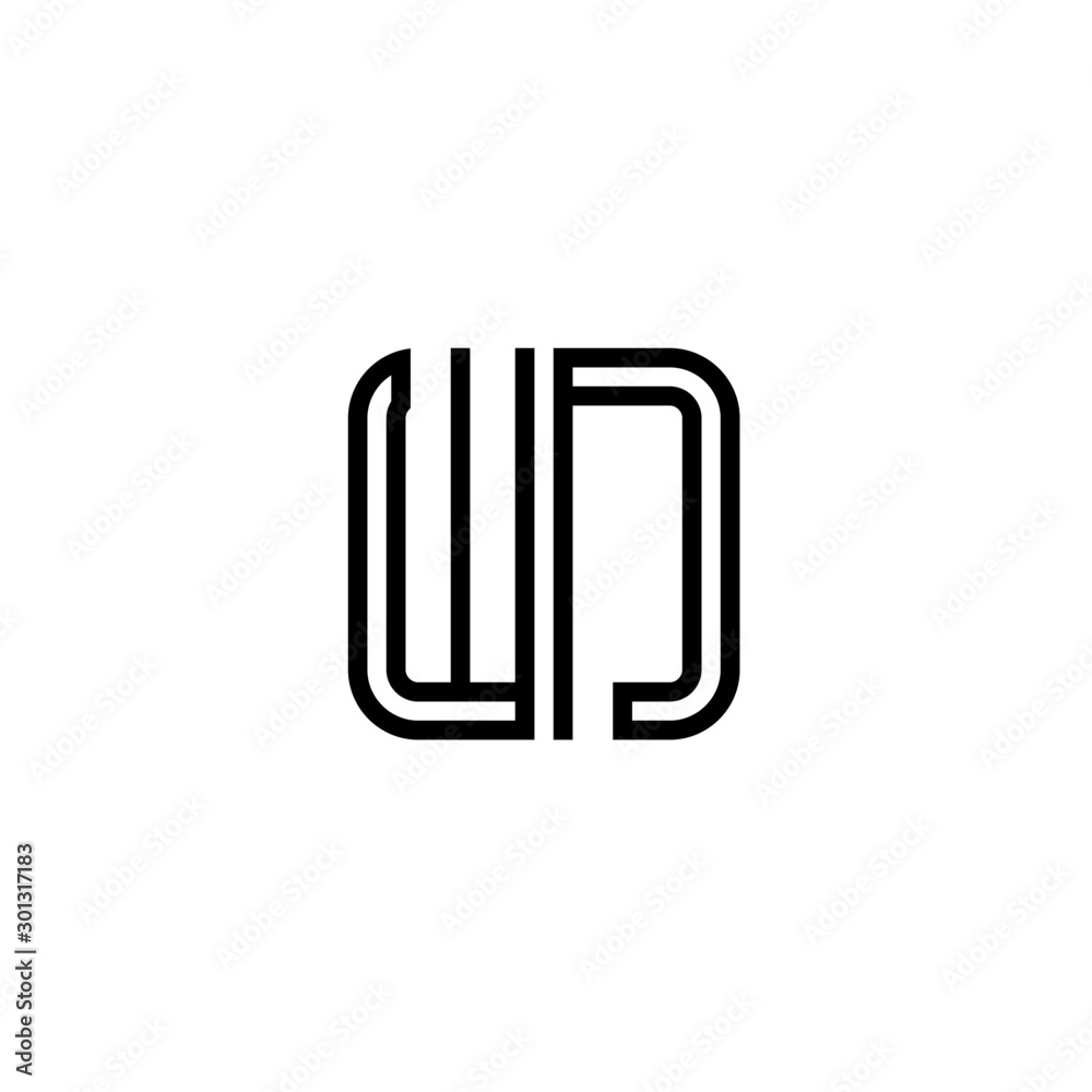 Letter WN logo icon design template elements