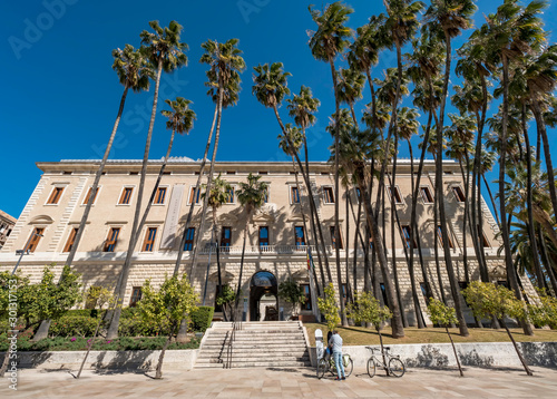 Palacio de la Aduana, location of the Malaga museum in Malaga, Spain. One of the main sightseeing spot in the historic center of the city.