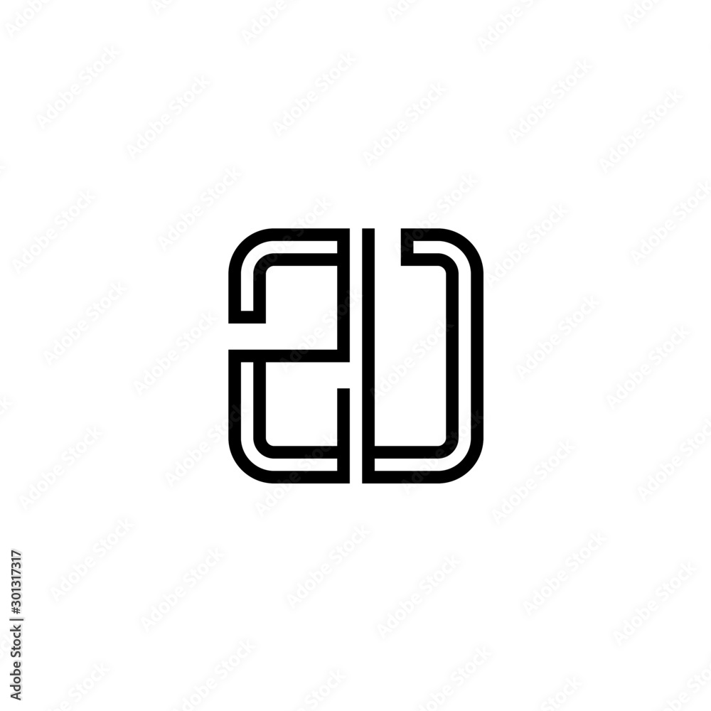 Letter ZU logo icon design template elements Letter ZU logo icon design template elements