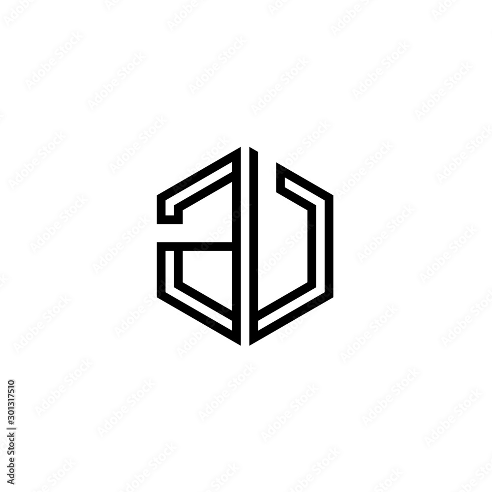 Letter AU logo icon design template elements Letter AU logo icon design template elements