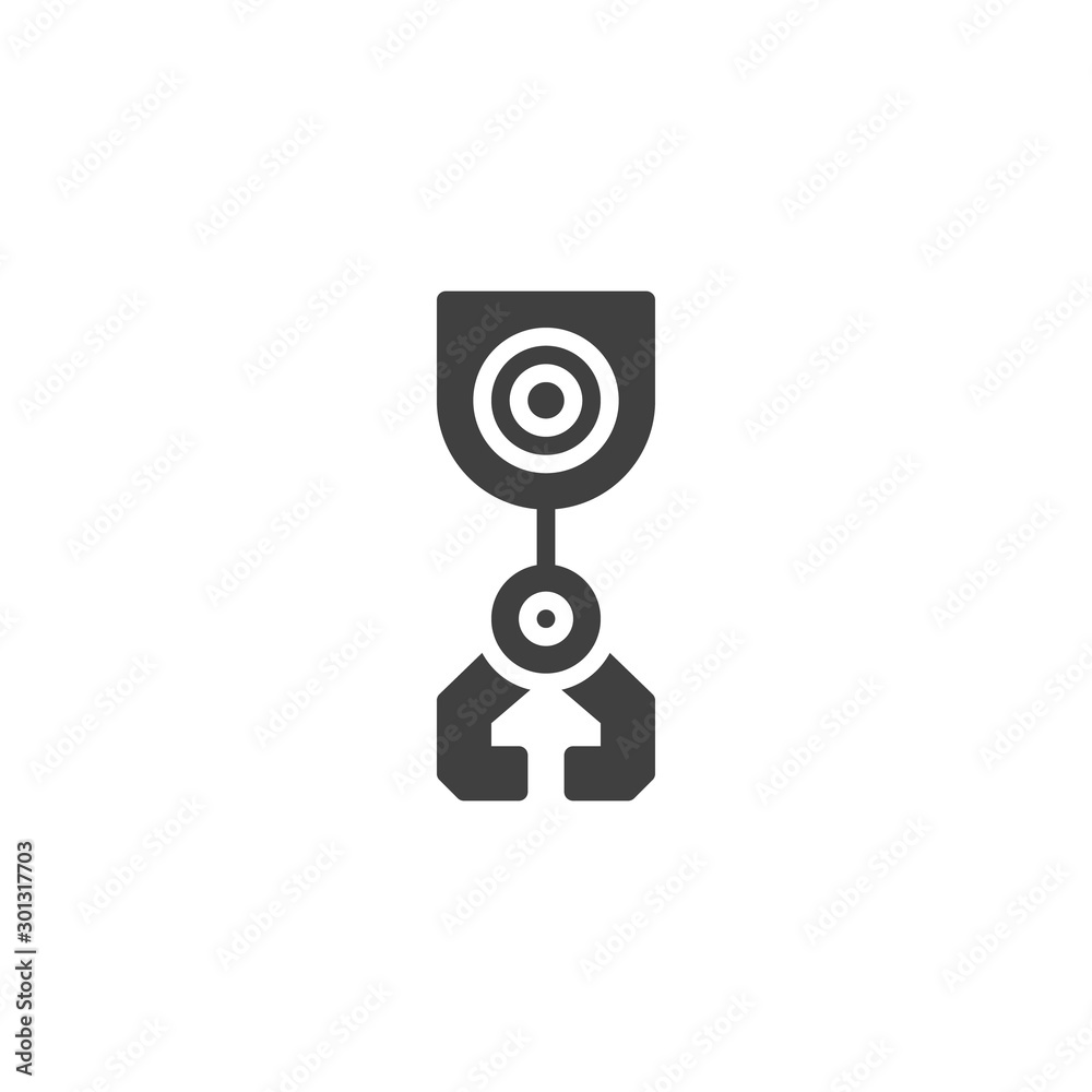 Mechanical robot arm vector icon. filled flat sign for mobile concept and web design. Industrial robotic arm glyph icon. Symbol, logo illustration. Vector graphics Mechanical robot arm vector icon. filled flat sign for mobile concept and web design. Industrial robotic arm glyph icon. Symbol, logo illustration. Vector graphics