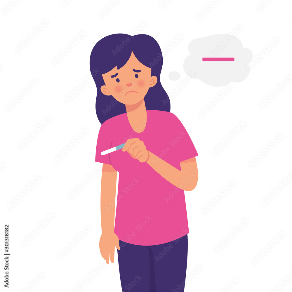 81/5000 Young women with sad facial expressions hold negative pregnancy test results 81/5000 Young women with sad facial expressions hold negative pregnancy test results