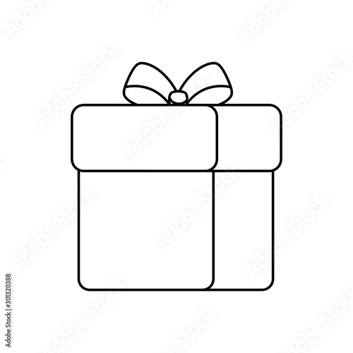 gift box present line style icon vector illustration design