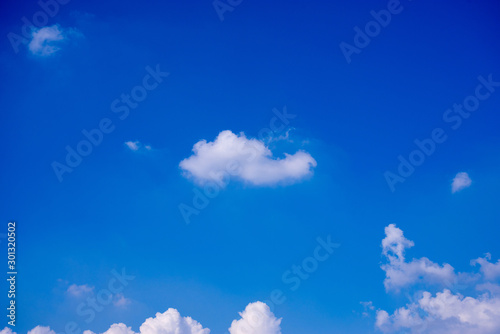 Blue sky with white clouds Background Copy space for text