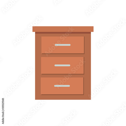 wooden drawer furniture isolated icon vector illustration design