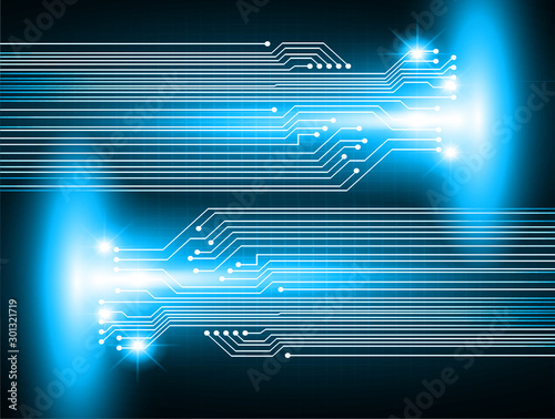 Blue cyber circuit future technology concept background