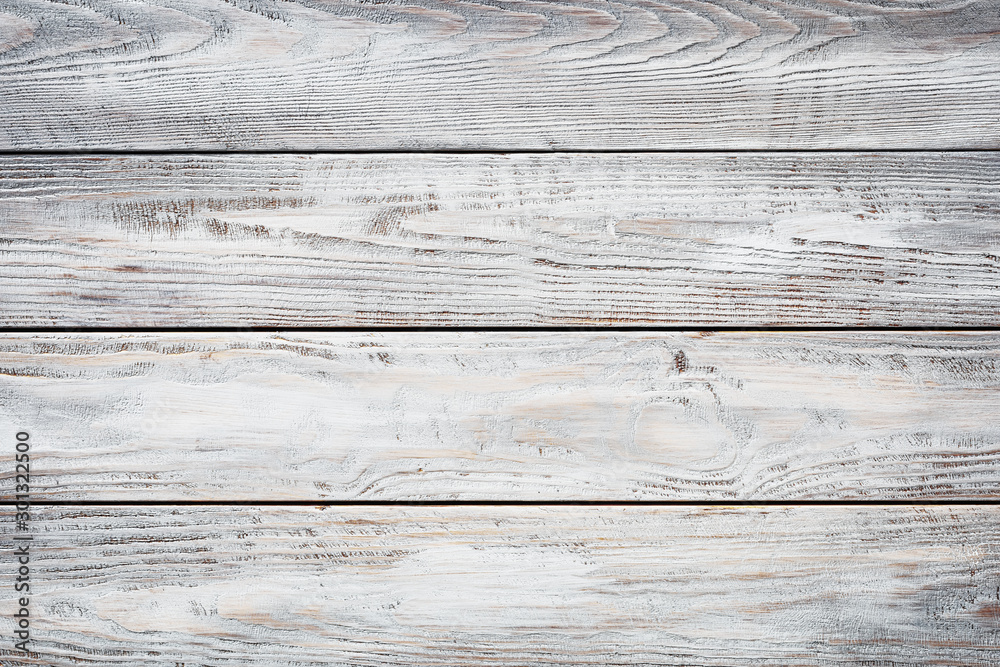 Gray wooden background with old painted boards - obrazy, fototapety, plakaty 