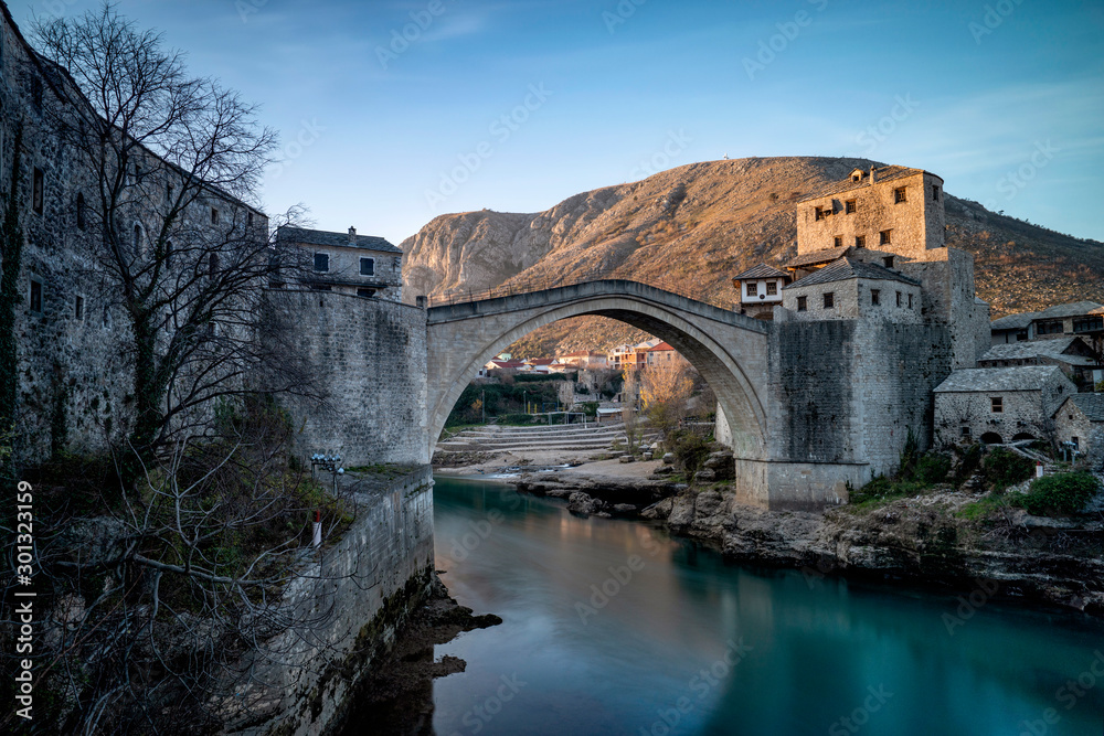 Mostar, Bosnia and Herzegovina  - The Mostar Bridge at sunrise